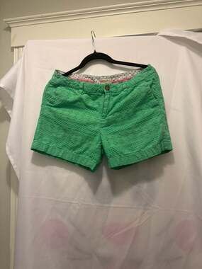 Merona Women's Green Eyelet Embroidered Cotton Shorts Size 10